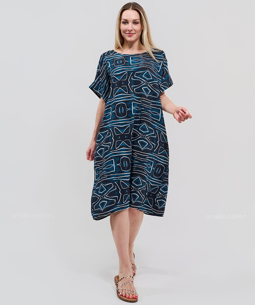 Robe Courte Décontractée à Poches – Ornella Caftan™