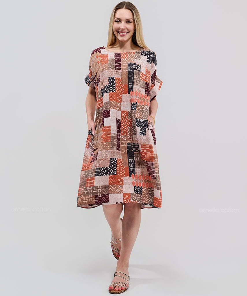 Robe Courte Décontractée à Poches – Ornella Caftan™