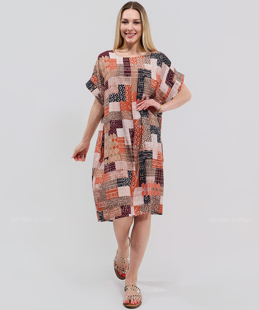 Robe Courte Décontractée à Poches – Ornella Caftan™