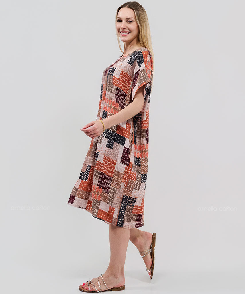 Robe Courte Décontractée à Poches – Ornella Caftan™