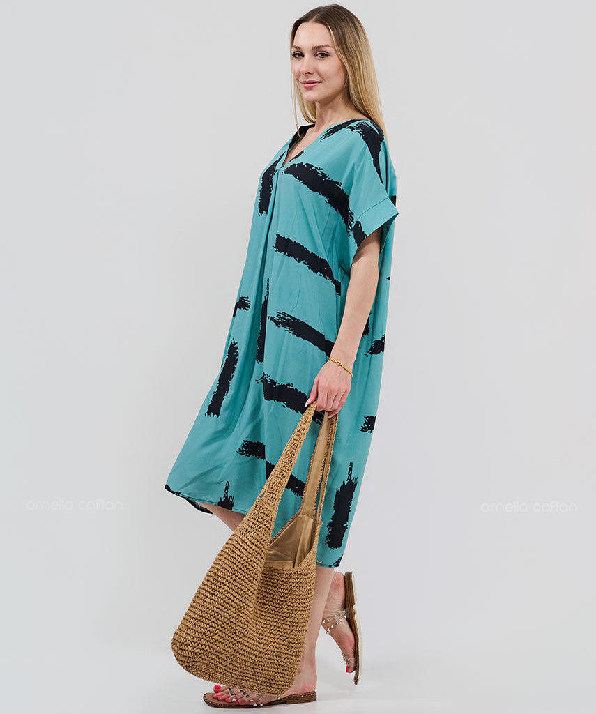 Robe Courte Décontractée à Poches – Ornella Caftan™