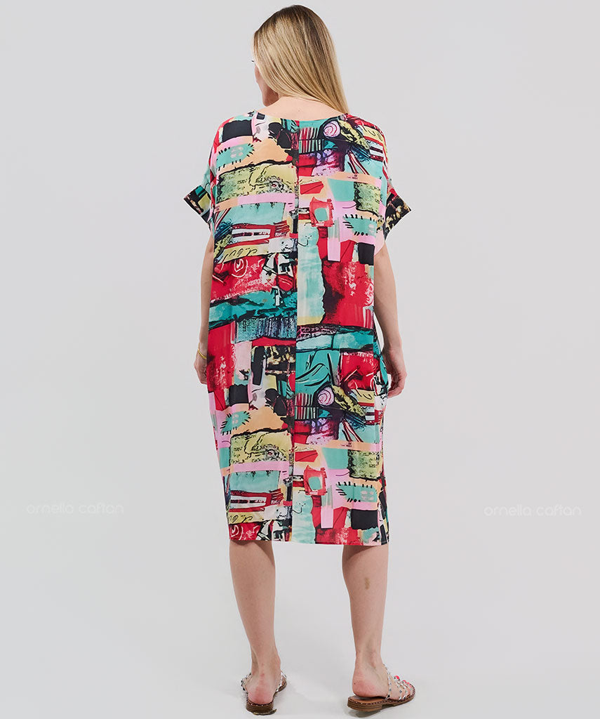 Robe Courte Décontractée à Poches – Ornella Caftan™