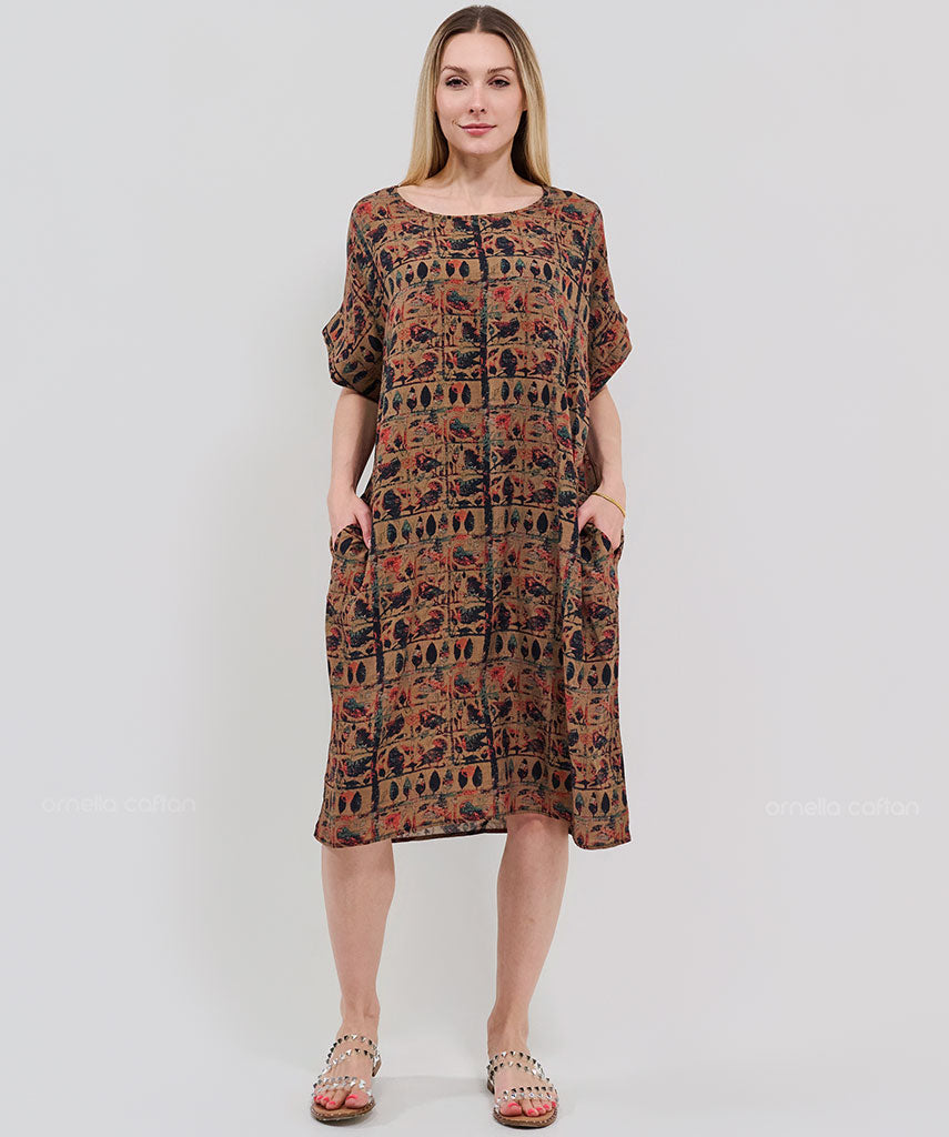 Robe Courte Décontractée à Poches – Ornella Caftan™