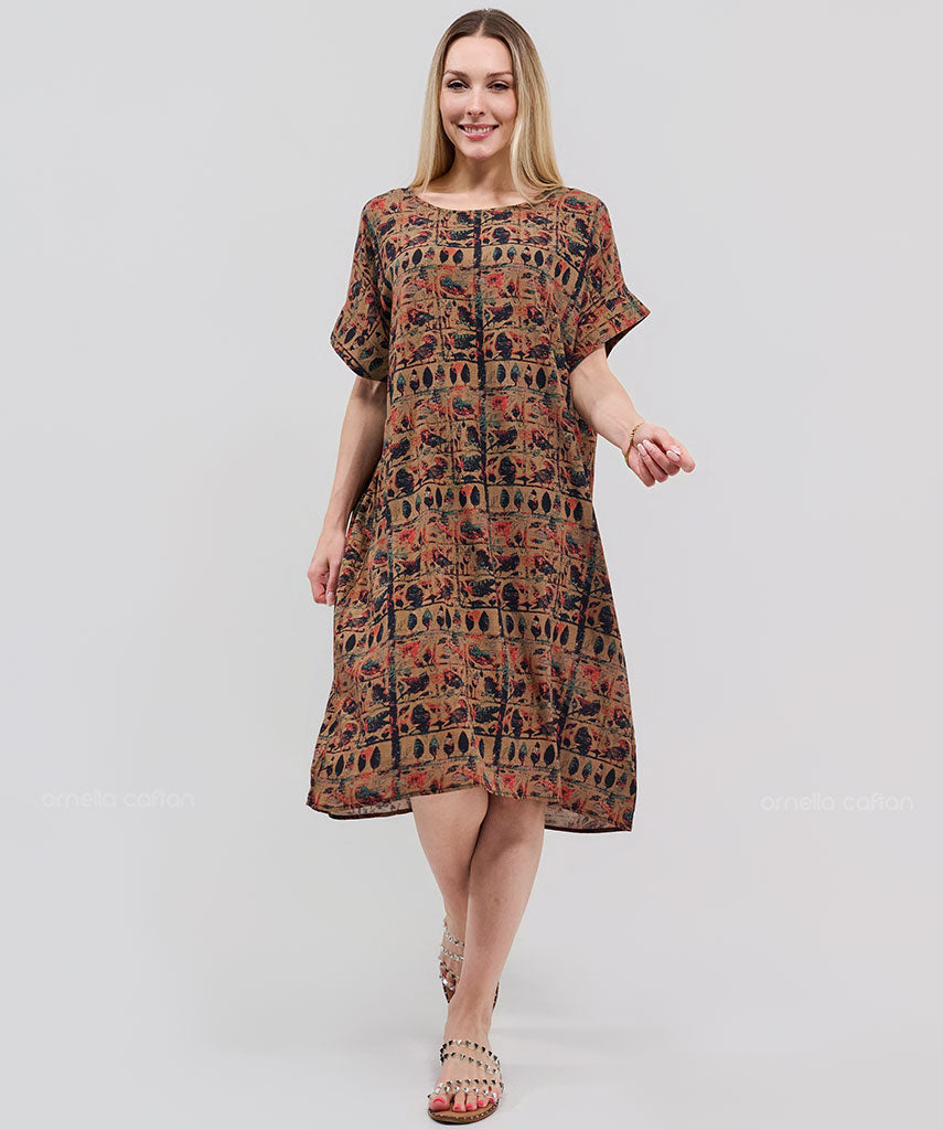 Robe Courte Décontractée à Poches – Ornella Caftan™
