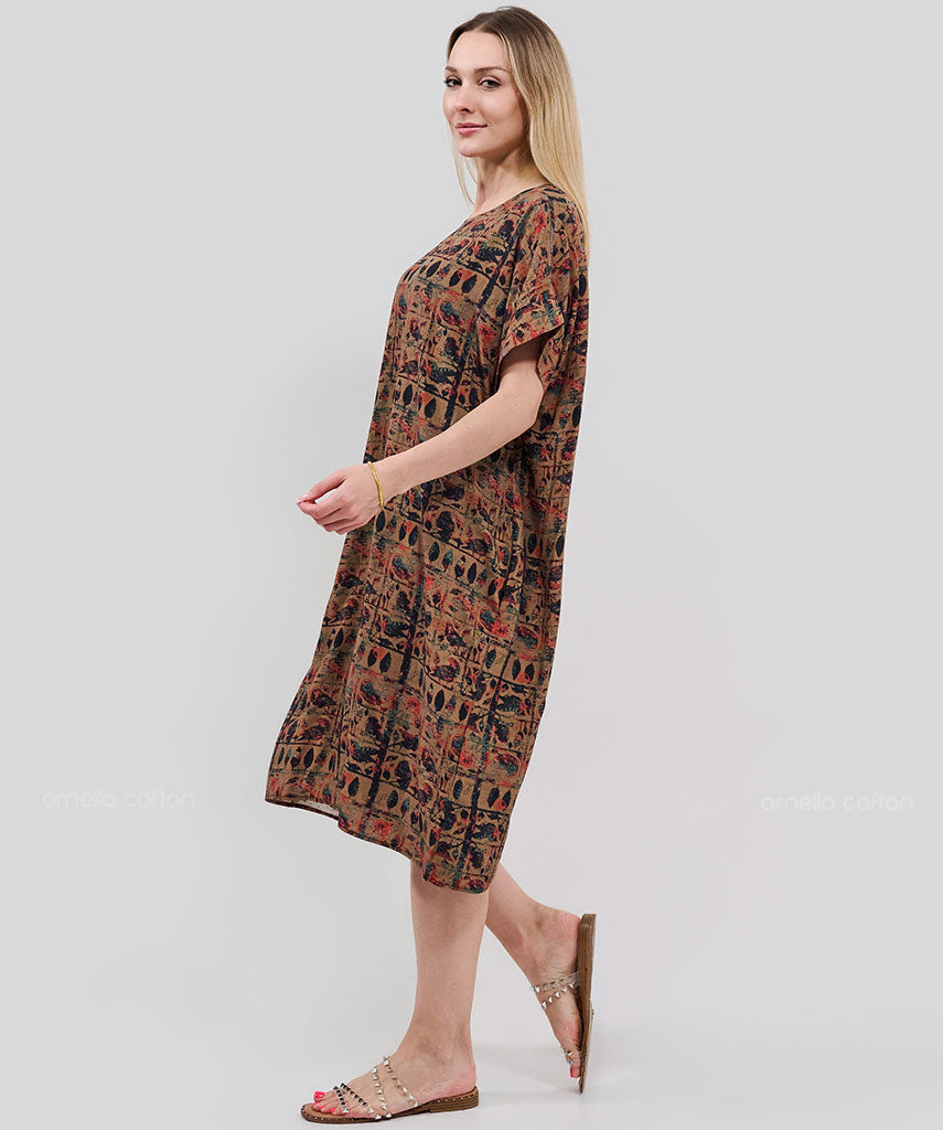 Robe Courte Décontractée à Poches – Ornella Caftan™