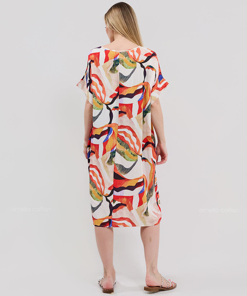 Robe Courte Décontractée à Poches – Ornella Caftan™