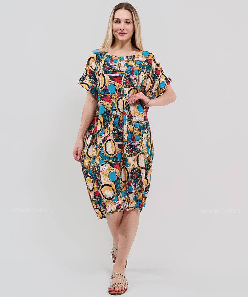 Robe Courte Décontractée à Poches – Ornella Caftan™