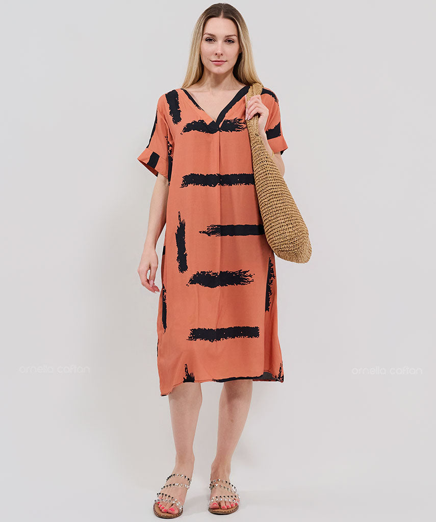 Robe Courte Décontractée à Poches – Ornella Caftan™