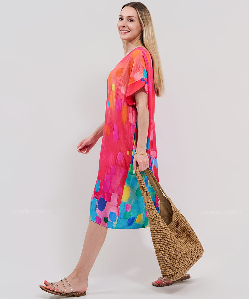 Robe Courte Décontractée à Poches – Ornella Caftan™